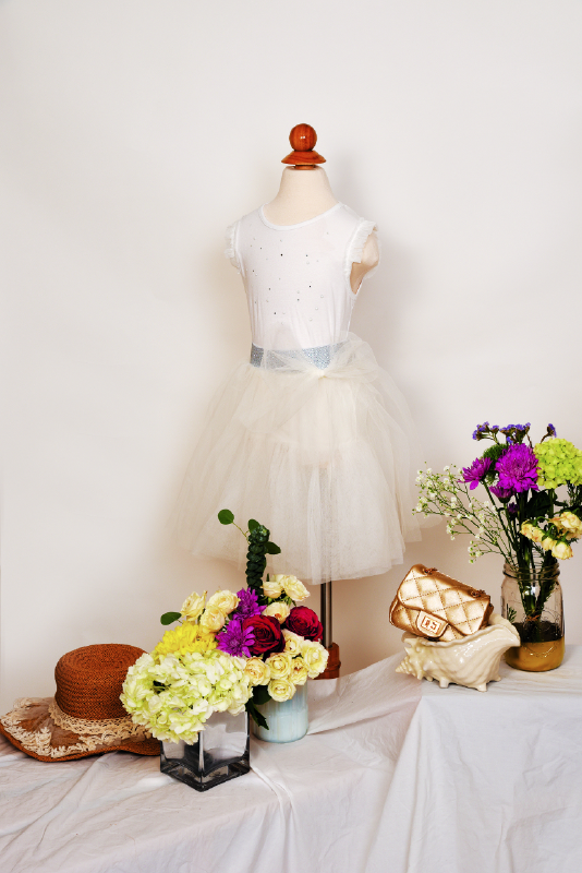 Rhinestone Top in White